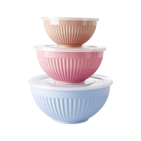 Melamine stacking storage bowls set of 3 LBC Colours Rice DK